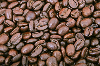 Close-up of roasted coffee beans texture background