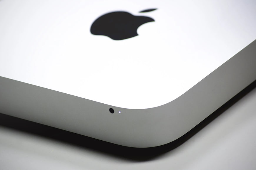 Close-up of Apple Mac Mini Corner