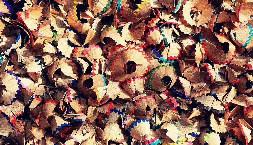 Colorful Pencil Shavings Background for Creative Design