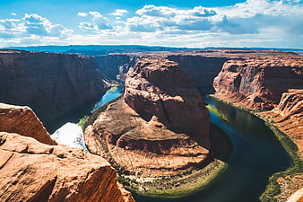 Aerial View of Horseshoe Bend River Canyon Landscape