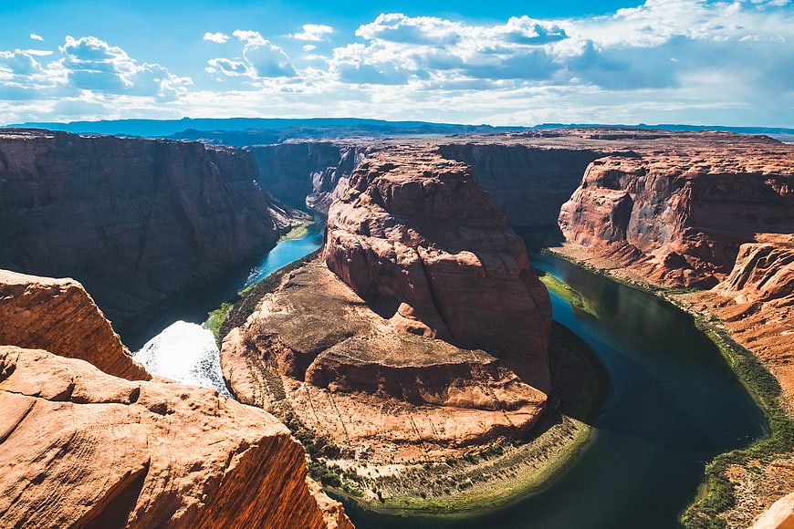 Aerial View of Horseshoe Bend River Canyon Landscape