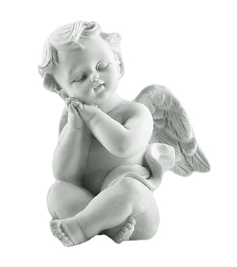 White Stone Cherub Angel Statue Sculpture