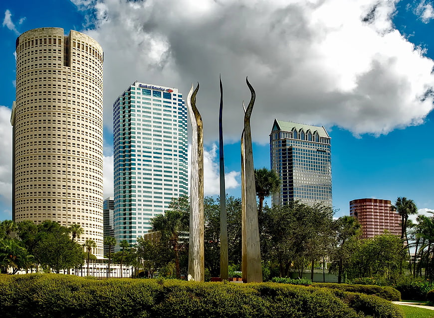 Jacksonville Skyline with Sculpture and Park