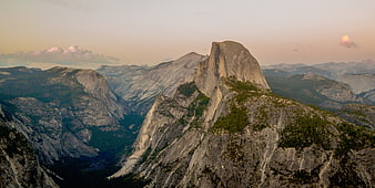 Half Dome Mountain Landscape at Sunset in Yosemite National Park