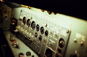 Vintage Soviet Control Panel with Dials and Switches