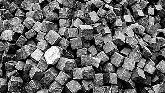 Black and White Close Up of Rough Stone Blocks