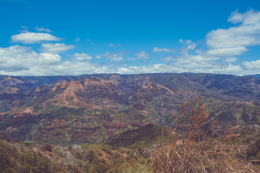 Scenic View of Red Rock Mountains and Blue Sky