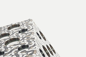 Modern Geometric Building Facade with Circular Windows
