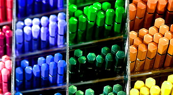 Colorful Markers Organized in Clear Plastic Display Box
