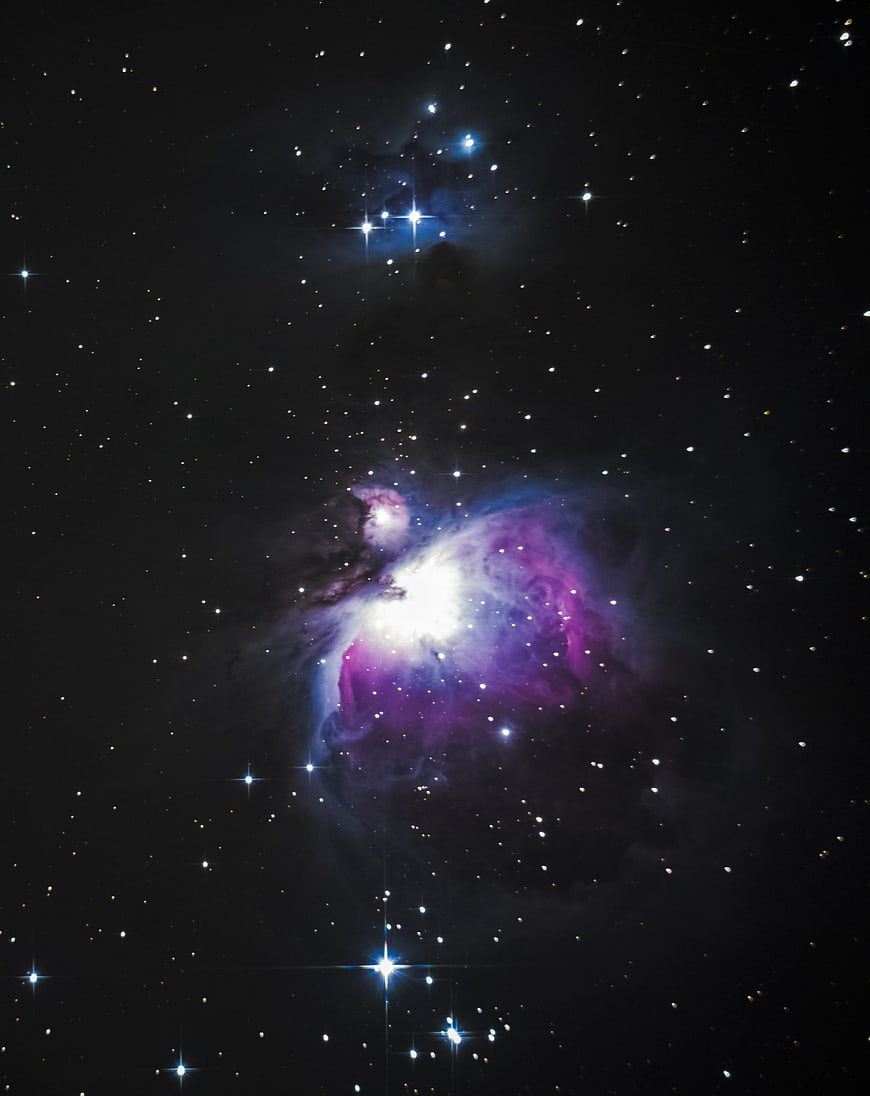 Purple and Blue Nebula in Deep Space