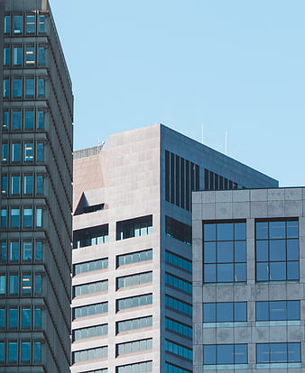 Modern Office Buildings with Blue Sky Background