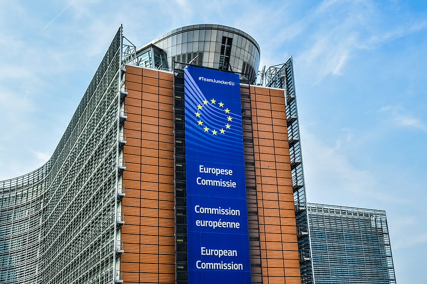 European Commission Building Facade In Brussels