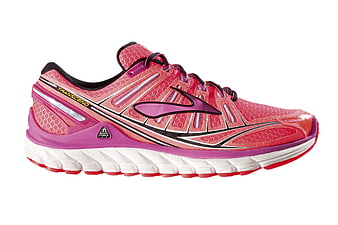 Pink and Purple Women's Running Shoe on White Background