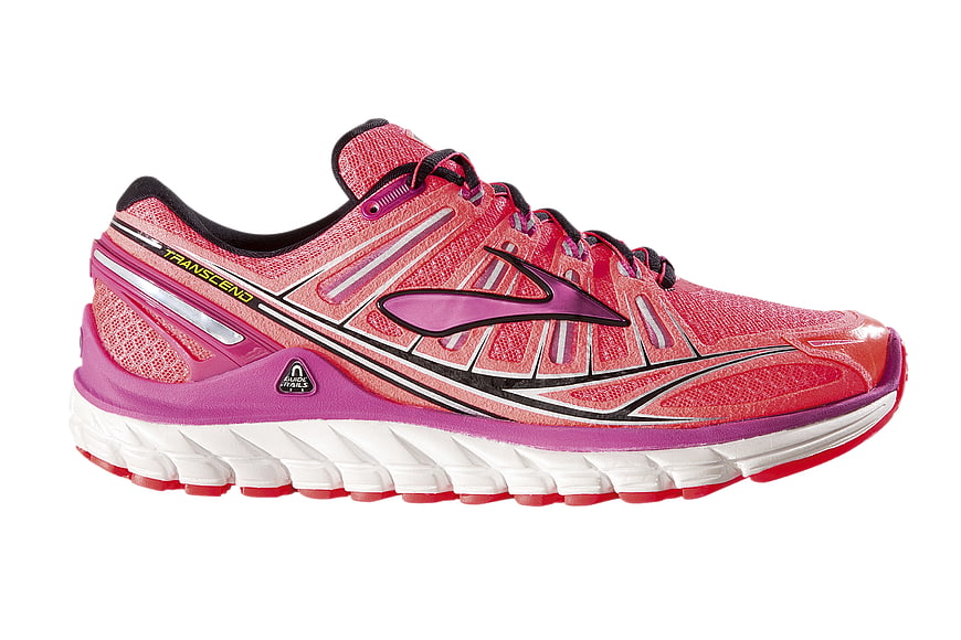 Pink and Purple Women's Running Shoe on White Background