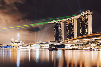Marina Bay Sands and ArtScience Museum Night View Singapore