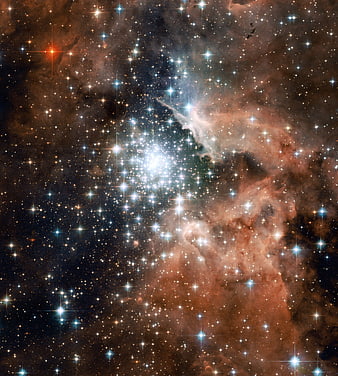 NGC 3603 Star Cluster and Emission Nebula in Deep Space