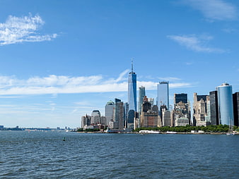Lower Manhattan Skyline View Across the Water