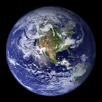 Blue Marble Earth View of North America from Space