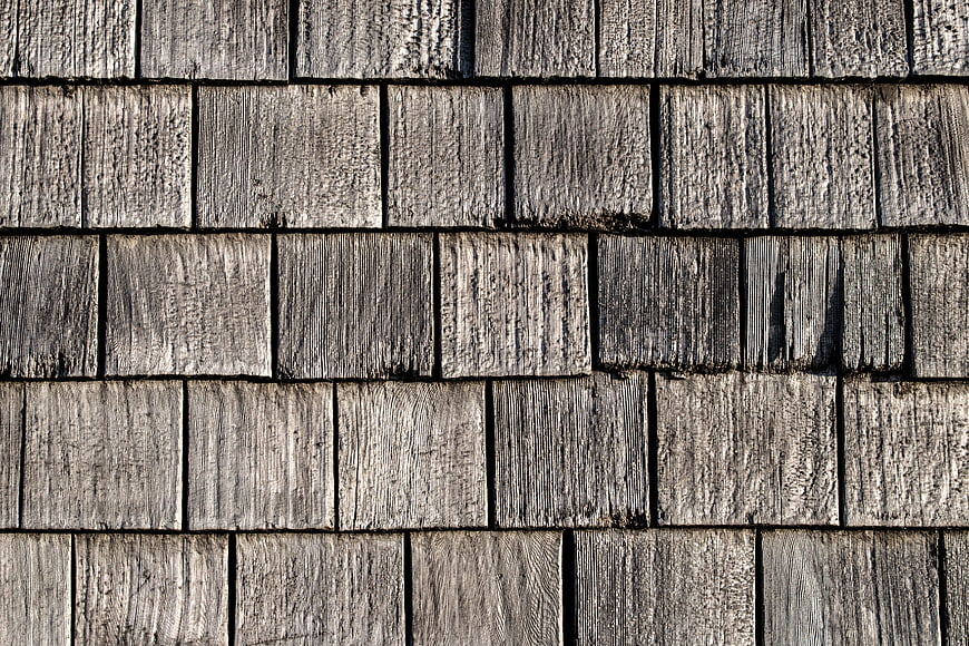 Weathered Gray Wood Shingles Texture Background