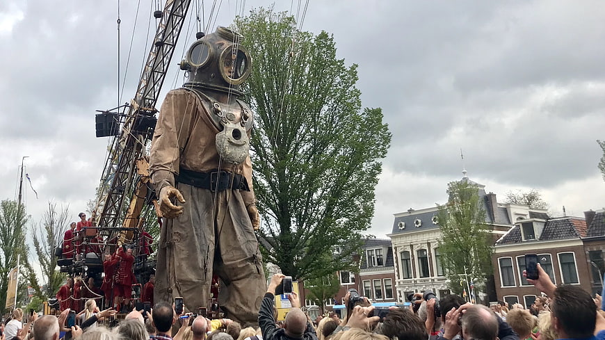 Giant Diver Puppet Royal de Luxe Parade in Leeuwarden