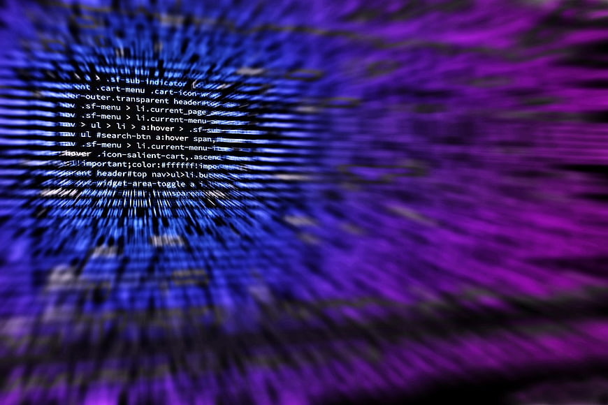 Abstract CSS Code Background with Motion Blur