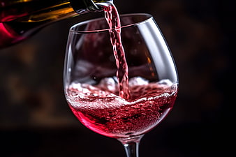 Pouring Red Wine into Glass Close Up