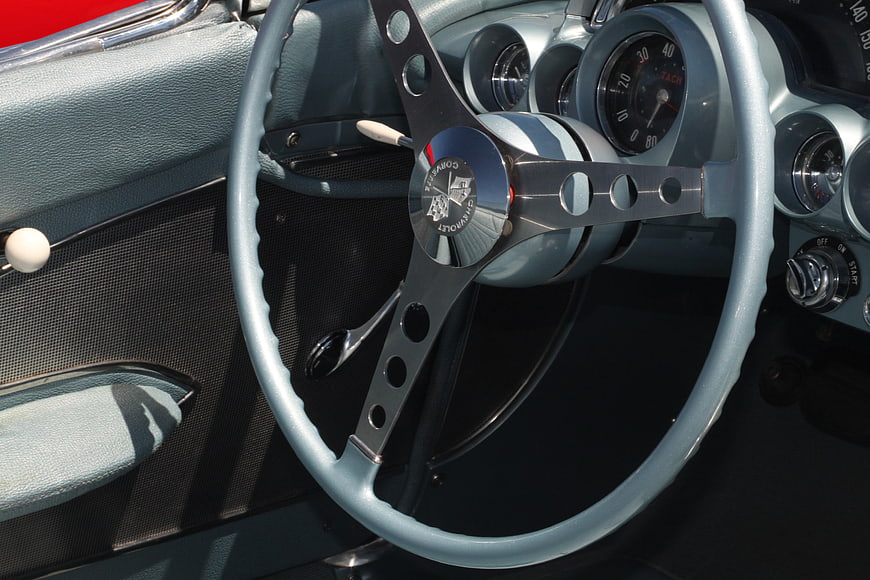 Classic Chevrolet Corvette Steering Wheel and Dashboard Interior