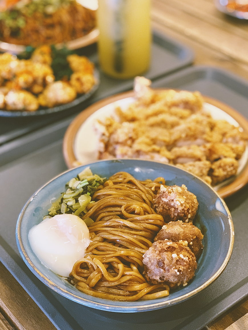Taiwanese meatball noodles with soft boiled egg