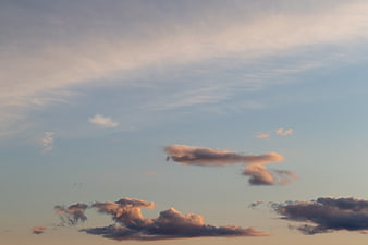 Soft Pink and Blue Clouds in a Serene Sky at Dusk