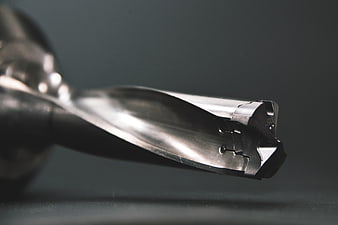 Close-up of industrial metal drill bit tip
