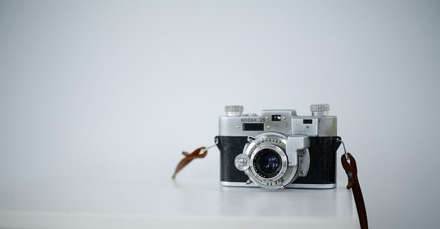 Vintage Kodak 35mm Film Camera on White Background