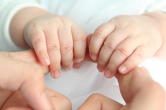 Baby Hands Forming Heart Shape With Adult Hands
