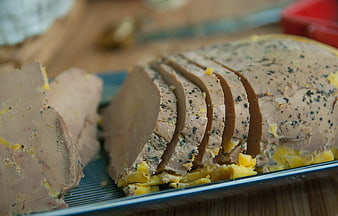 Slices of Foie Gras Terrine with Egg Yolk