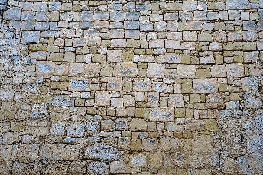 Ancient Stone Wall Texture, Medieval Architecture Background, Rustic Stone Pattern