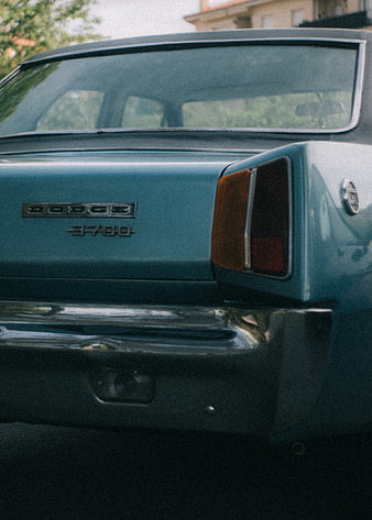 Rear view of vintage blue Dodge 3700 classic car
