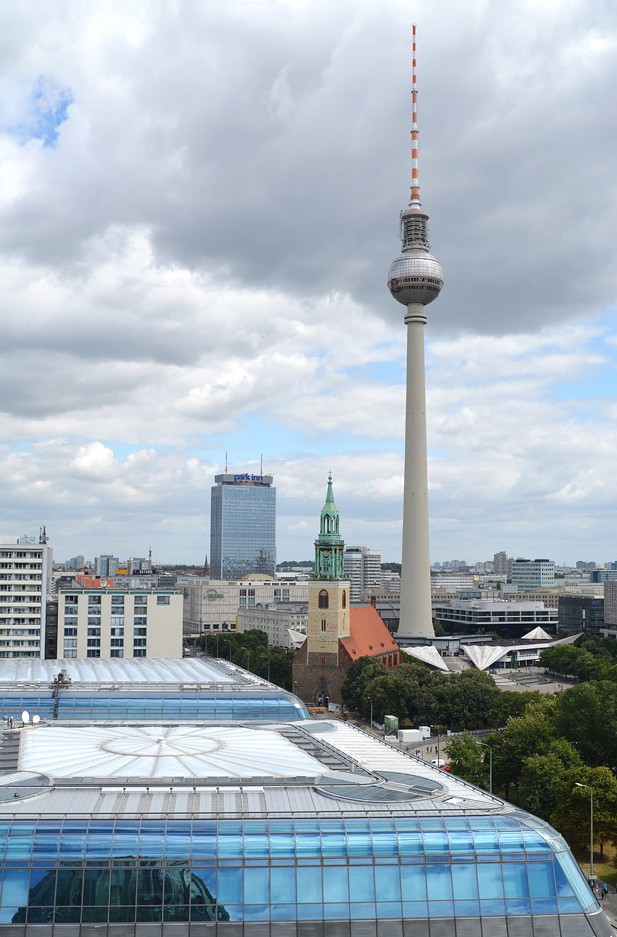 Berlin TV Tower and Cityscape with Cloudy Sky