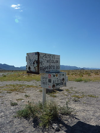 Steve Medlin Mailbox in Nevada Desert Near Area 51