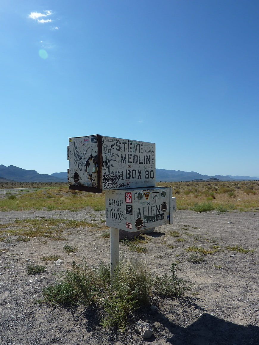 Steve Medlin Mailbox in Nevada Desert Near Area 51