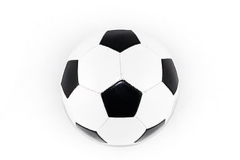 Classic Black and White Soccer Ball on White Background