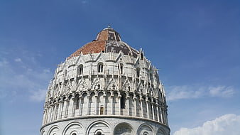 Pisa Baptistery Dome Architecture Against Blue Sky