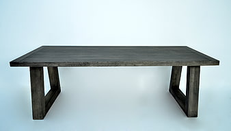 Rustic Solid Oak Dining Table With Geometric Legs