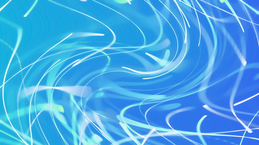 Abstract Blue Neon Light Swirls Background