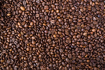 Close-up texture of roasted coffee beans background