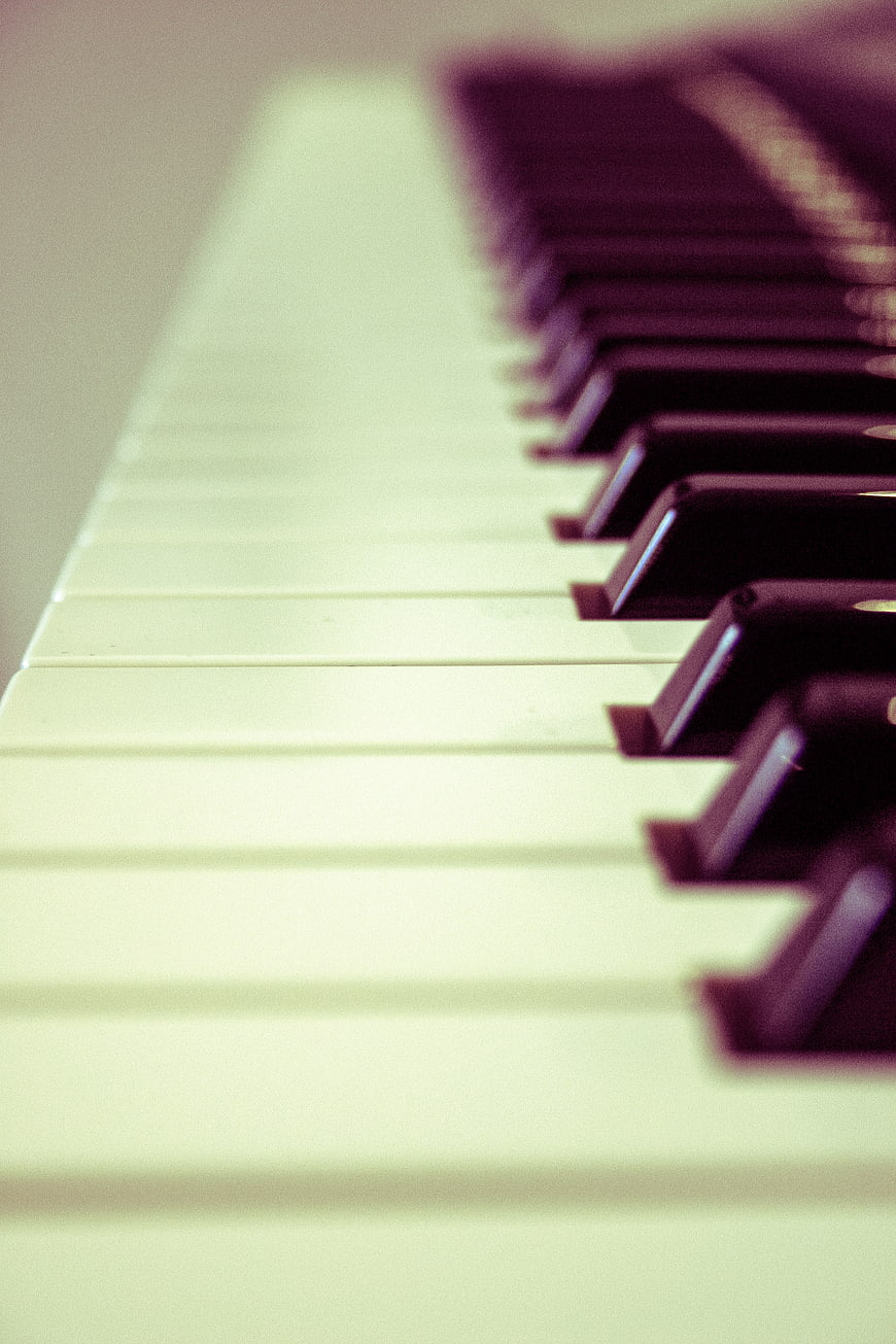 Close-up of Piano Keys with Shallow Depth of Field