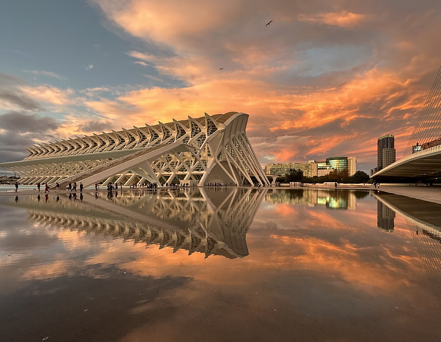 City of Arts and Sciences Valencia Spain Sunset Reflection
