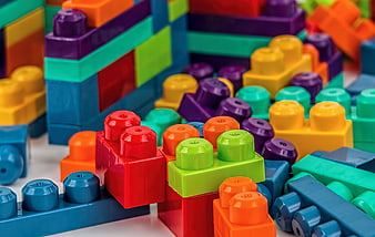 Colorful Plastic Building Blocks for Kids Play and Learning