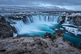 Gullfoss Waterfall in Iceland Winter Landscape