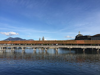 Kapellbrücke Covered Bridge in Lucerne, Switzerland
