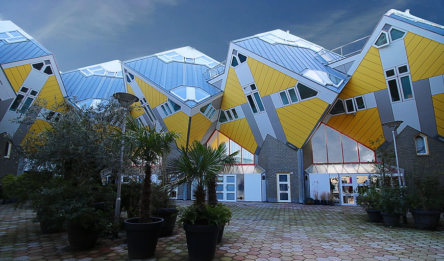 Cube Houses Rotterdam Architecture Yellow Facade