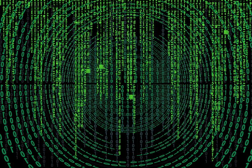 Green Binary Code Matrix Digital Background